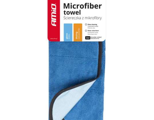 Microfibra para lavar, limpar e secar vidros de carro 2 em 1 60x40 cm amio 03748