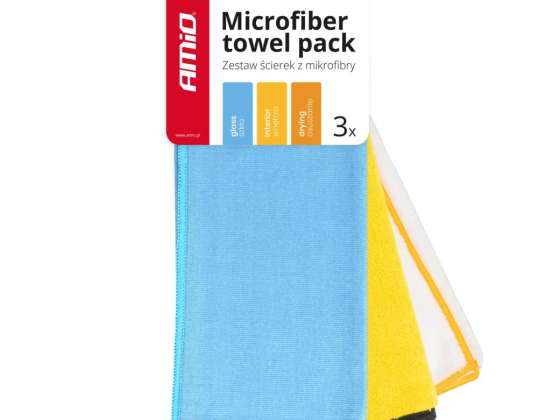 Mikrofaser-Tuchset 30x40cm 275/300/600g 3 Stück amio 03750