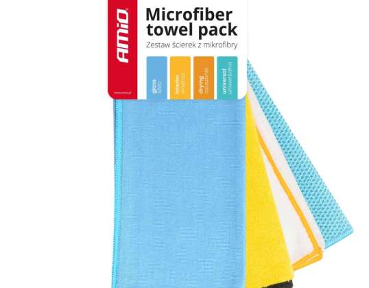 Mikrofaser Tuch Set 30x40 cm 4 Stk. 275/300/350/600g amio 03751