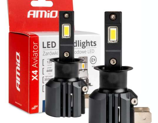 Auton polttimot led x4-sarja aviator h3 6500k canbus amio 03762