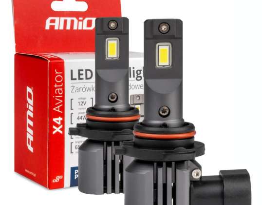 Auton LED-polttimot x4-sarja aviator hb4 6500k canbus amio 03767
