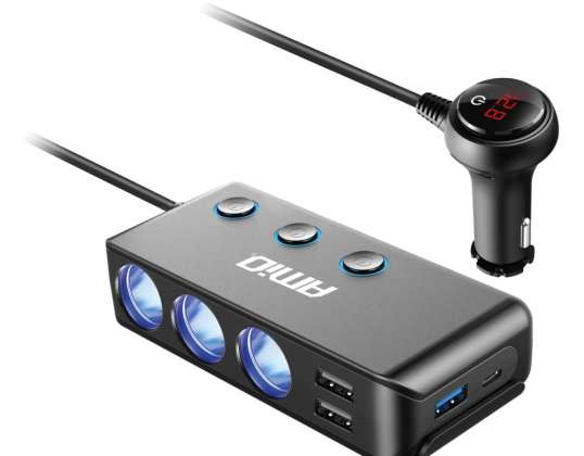 Splitter Splitter T-kappale tupakansytytin volttimittari USB-laturi USB C 12V 24V AMIO 03781