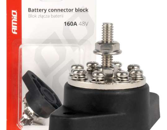 Blocco Connettore Batteria Sbarra 8 Pieghe Max 48V 160A amio 03807