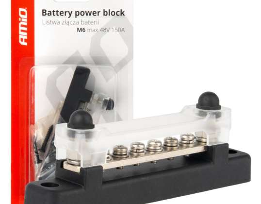 Φραγμός διαύλου m6 μπλοκ διανομής εδάφους 12v 48v 150a amio 03809