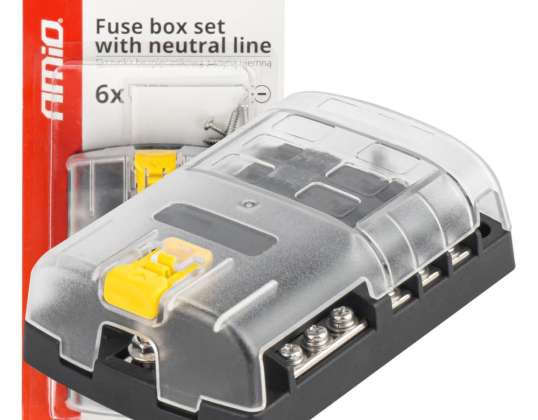 Negative Rail Fuse Box Screw Connectors 6 Sockets amio 03833