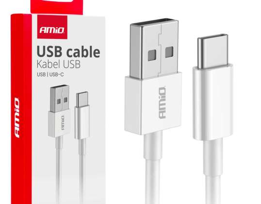 USB A Ladekabel USB C 2A 100cm Fulllink Amio 03893