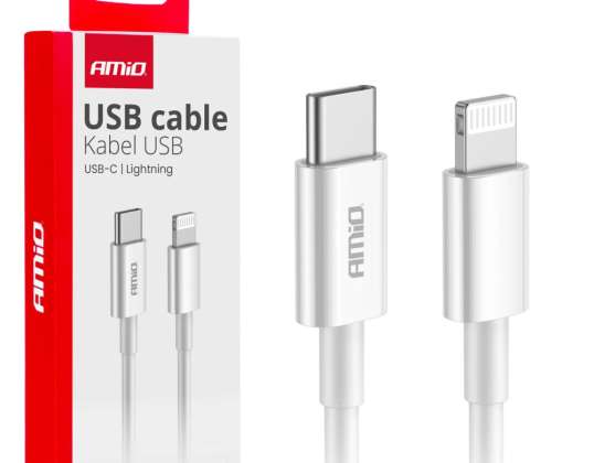 USB C Lightning Ladekabel iPhone PD 20W 100cm Fulllink Amio 03898