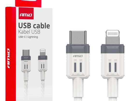 Cabo de carregamento USB C iPhone Lightning Fulllink 20W 100cm amio 03910