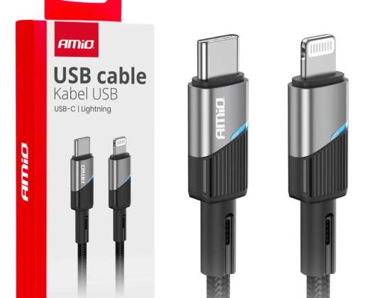 USB C polnilni kabel za iPhone Lightning 20w 100cm amio 03928