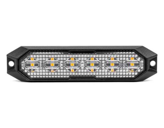 Flaches Warnblinklicht 6x3W LED R65 R10 12V 24V Amio 03930