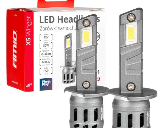 Auton led-polttimot x5 winger h1-sarja 6000k canbus amio 03943