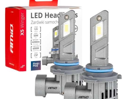 Auton led-polttimot x5 winger hb4-sarja 6000k canbus amio 03949