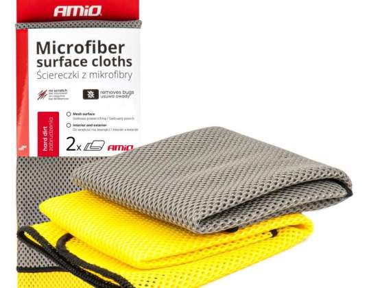 Mikrofasertuch zum Entfernen von Insekten und hartem Schmutz 2 Stk. 40x40 cm 280g amio 03977