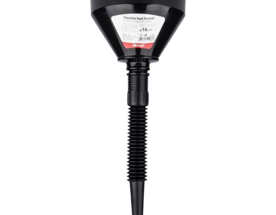 Flexibler Trichter schwarz universal mit Sieb für Kraftstoff, Flüssigkeit, Wasser 16 cm amio 04038