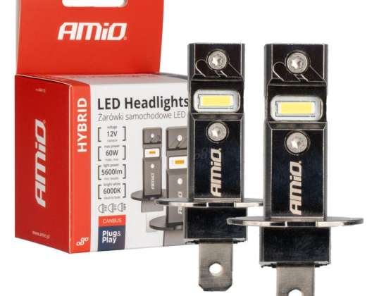 Auton polttimot led hybridi h3-sarja 6000k canbus 60w amio 04113