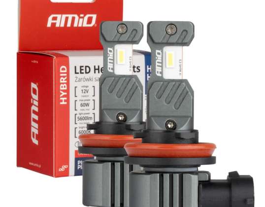 Auton LED-polttimot hybridisarja h8 h9 h11 h16 6000k canbus 60w amio 04116