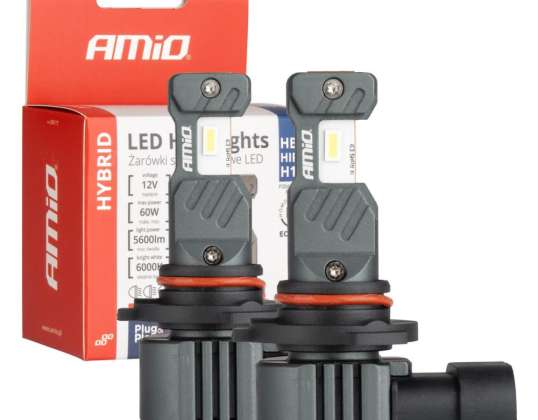 Żarówki samochodowe led seria hybrid hb3 hir1 h10 6000k canbus 60w amio 04117