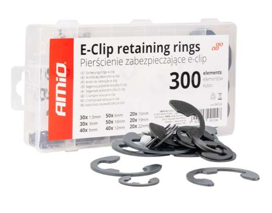E-Clip-Sicherungsringe, die den inneren Satz von 300 Stück sichern. AMIO 04124