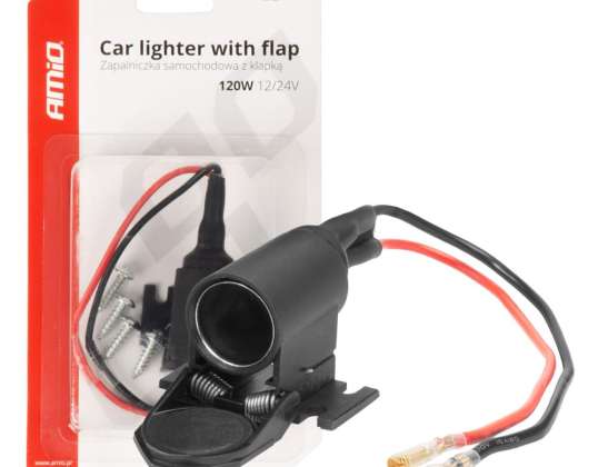 Auton tupakansytyttimen pistorasia flip topilla 12v 24v amio 04128