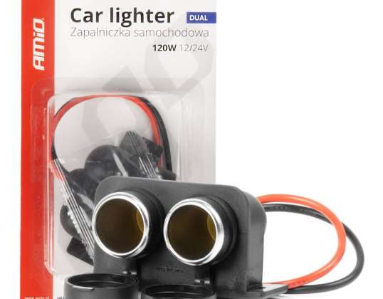 Bil Sigarettenneruttak Hermetisk Dobbel 12v 24v amio 04130
