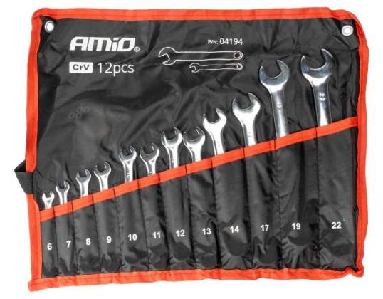 Open-End Wrench Set 6 - 22 mm, 12 pcs amio 04194