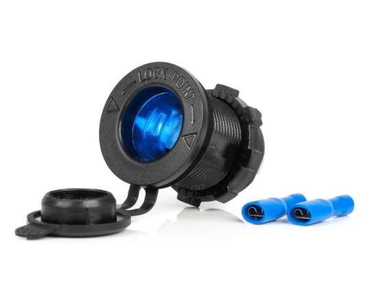 Built-in tomada auxiliar com luz de fundo azul 12v 24v amio 04220