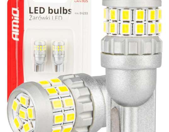 LED bulbs canbus t10 w5w 30smd 2016 white 12v 24v amio 04233