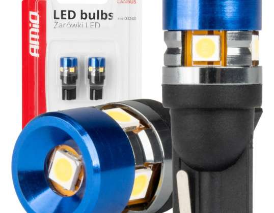 LED-lamput canbus t10 w5w 5smd 3030 valkoinen 12v 24v amio 04240
