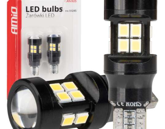 LED-Lampen Canbus T15 W16W 15SMD 2835 weiß 12V 24V Amio 04245