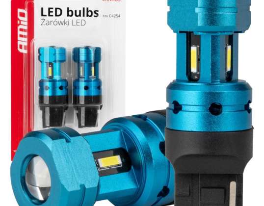 LED-Lampen CANBUS T20 7440 W21W 4SMD 1860 Weiß 12V 24V AMIO 04254