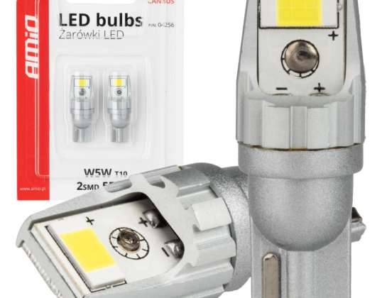 LED bulbs canbus t10 w5w 2smd 3570 white 12v 24v amio 04256