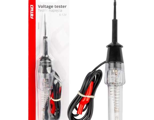 Testeur de tension de voiture avec pince crocodile 6 12v amio 04272