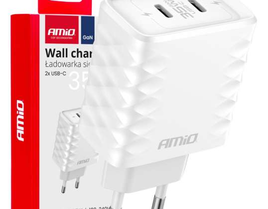 Pikalataus seinälaturi 35w 2x usb c 100 240v amio 04288