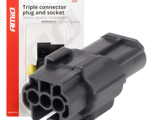 Electrical Connector Waterproof Set 3 Pin 2.2mm amio 04347