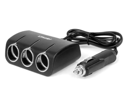 Cigarette lighter socket splitter 12v 24v 120w 80cm amio 04359
