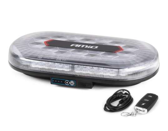 Barra de advertencia LED inalámbrica con mando a distancia r65 r10 326x186x63 26w 12v 24v amio 04369