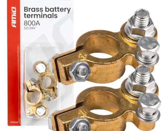 Klemmer ståbatteri messing 800 a 2 stk amio 04392