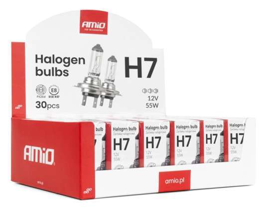 H7 12v 55w UV Halogenlampen Set 30tlg AMIO 04399