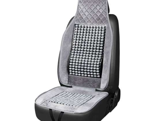 Sėdynės kilimėlis karoliukais pilki karoliukai automobiliui 45x120cm csm 17 amio 04430