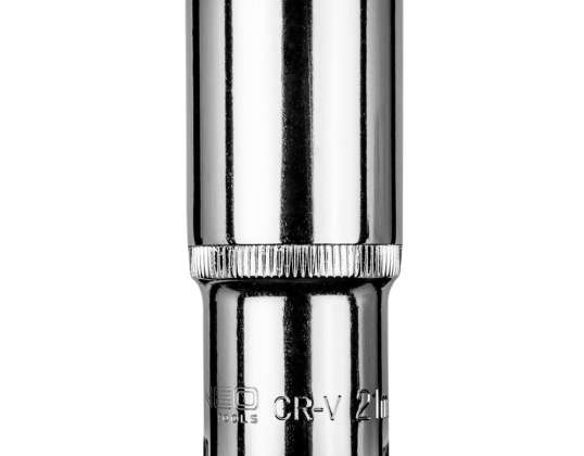 Lange zeskantige dop 3/8&quot; 21 mm