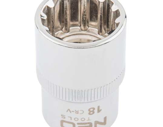 Spline Socket 1/2&quot;. 18 mm