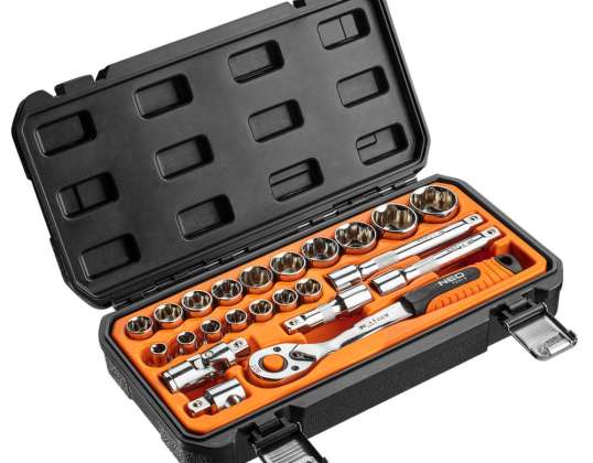 Socket Wrenches 1/2", Set of 23.
