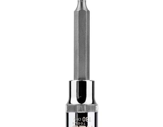 Torx-hode for 1/2&quot; skjøte. T30 x 100 mm