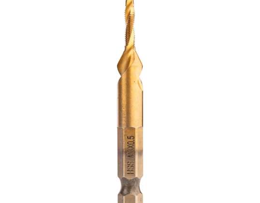 HSS TiN Gewindebohrer. M3x0,5 mm. Fluch