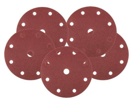 Schuurstenen 150 mm. P60. 5 st.. met 9 gaten voor 04 721
