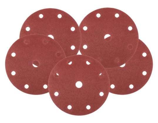 Schuurdiscs 150 mm. P180. 5 st.. met 9 gaten voor 04 721
