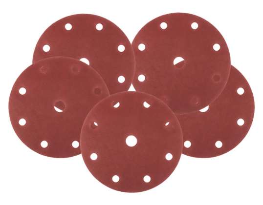 Disques abrasifs 150 mm. P240. 5 pièces. avec 9 trous pour 04 721