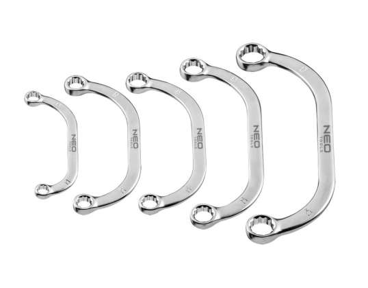 Abgewinkelte Ringmaulschlüssel 9 22 mm. Satz 5 Stück.