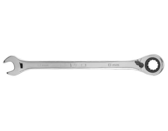 Flat Ring Spanner with Ratchet and Switch 8 mm