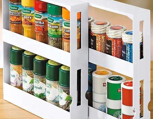 PULL-OUT E RACK GIRATÓRIO SPICE ORGANIZER RECIPIENTE DE BANCADA PARA ARMÁRIO